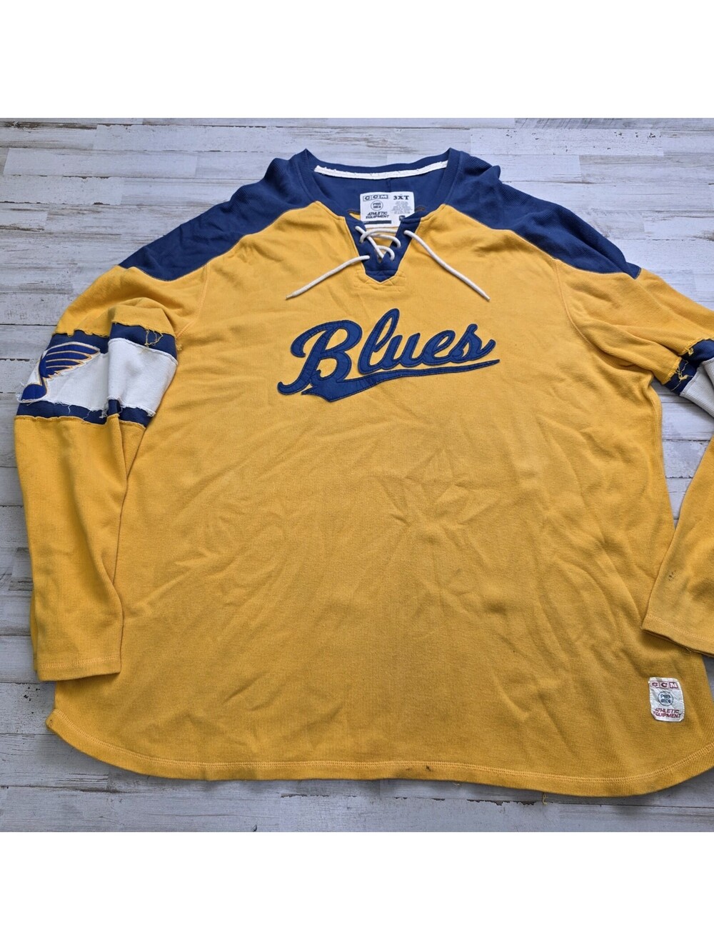 St. Louis Blues HOCKEY CCM Pro OK’D Men's 3XL Tall Jersey Style Pullover Shirt